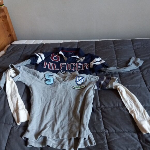 2 tommy hilfiger long sleeve polo shirts. boys size 12-14 - Picture 1 of 12